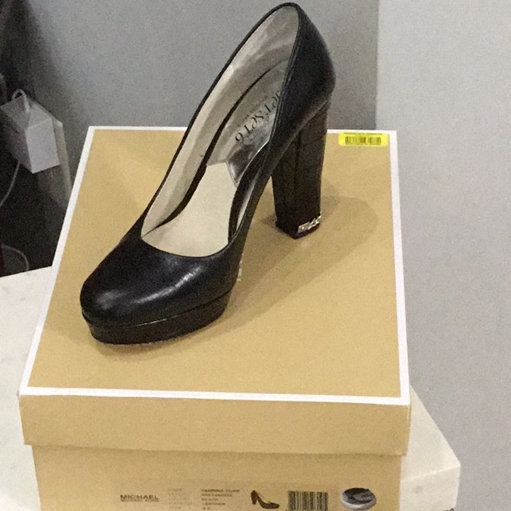 Platform heels, leather